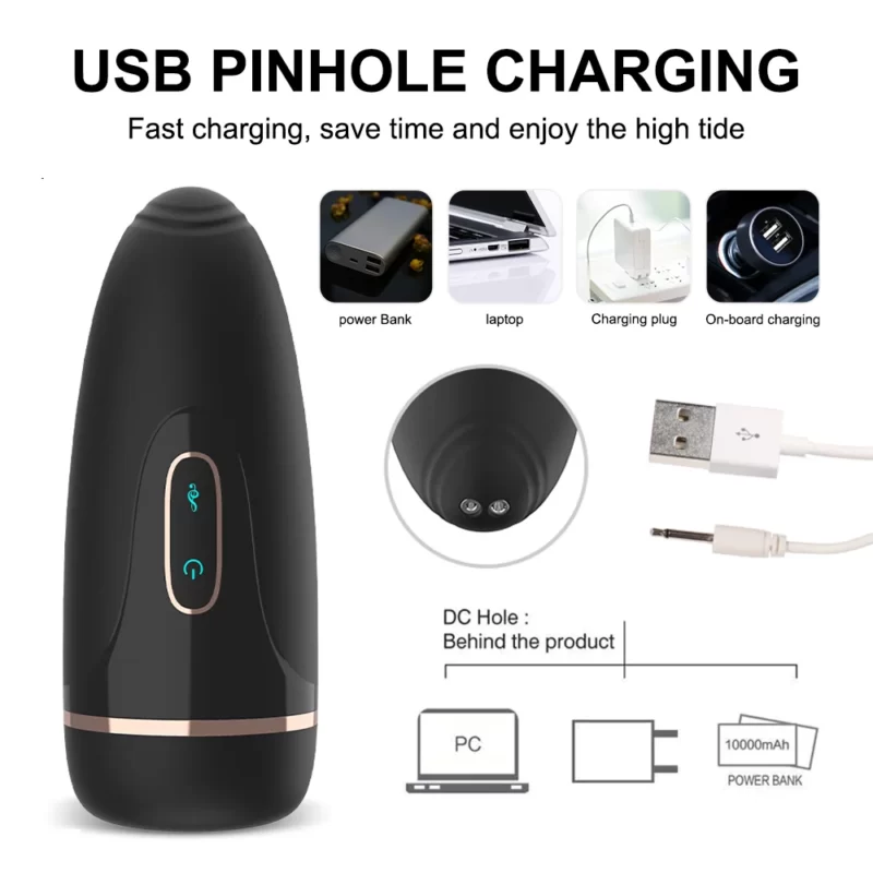 Realistic Male Masturbator USB pinhole charging