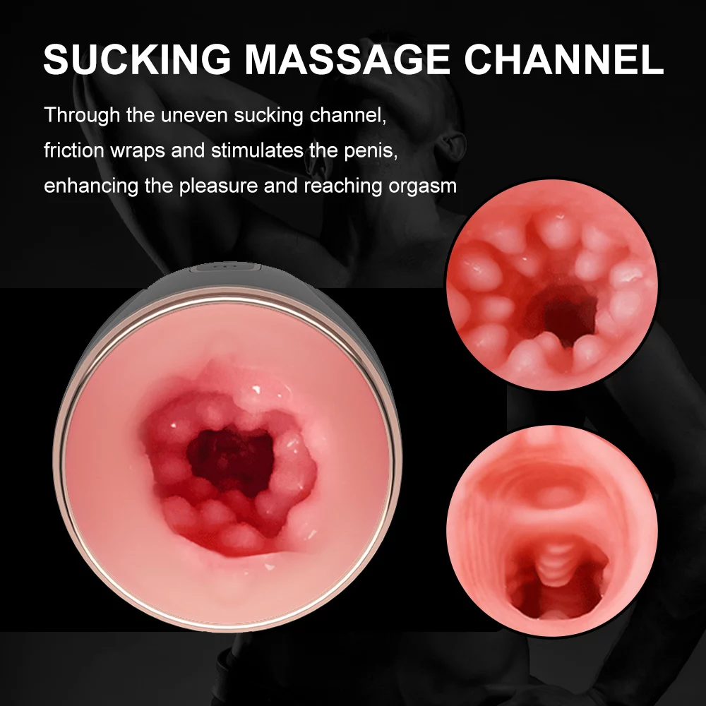 Realistic Male Masturbator sucking massage channel