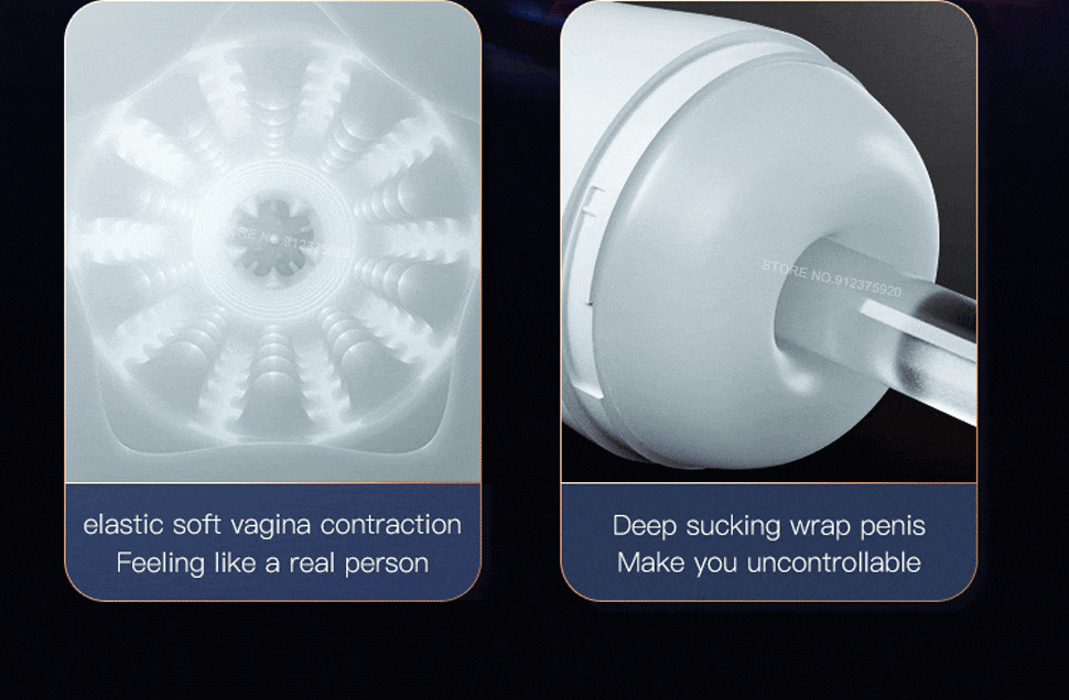 Thrusting Male Masturbator elastic soft vagina contraction