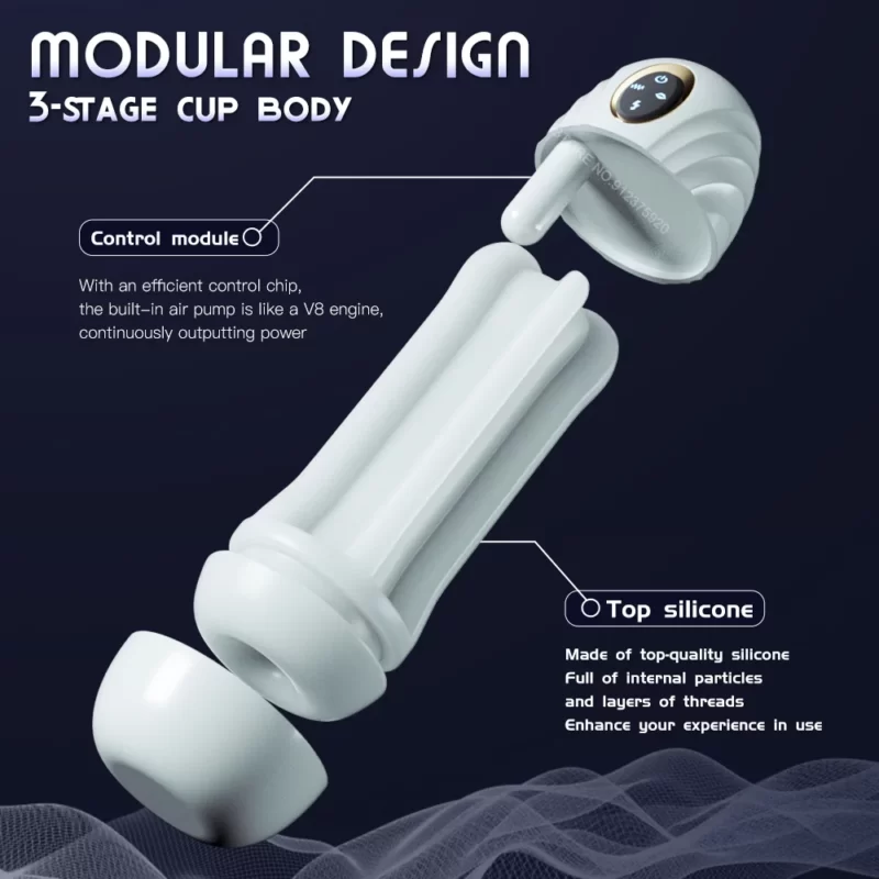 Thrusting Male Masturbator modular design 3 stage cup body