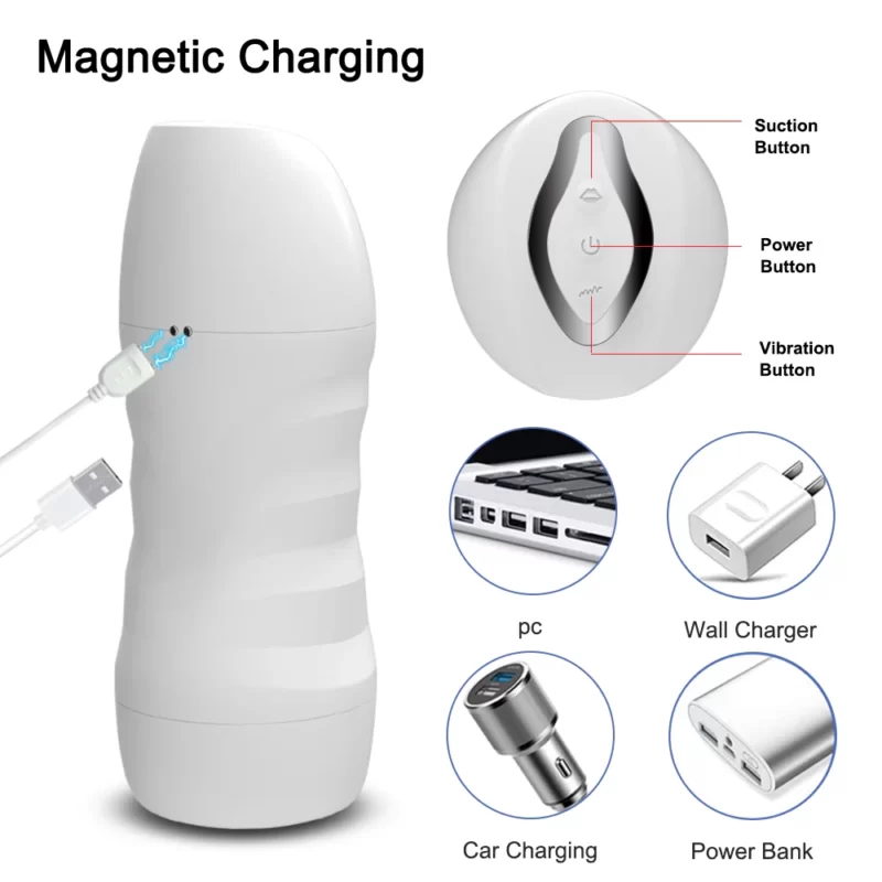 hands free male masturbator magnetic charging