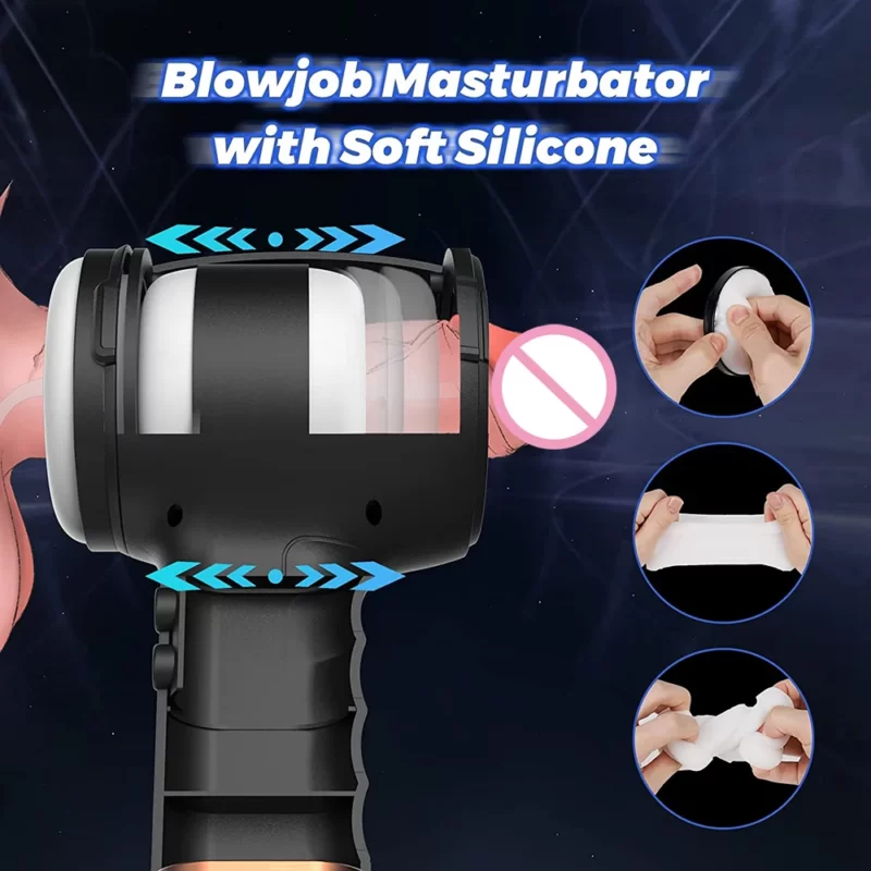 telescopic male masturbator for oral sex