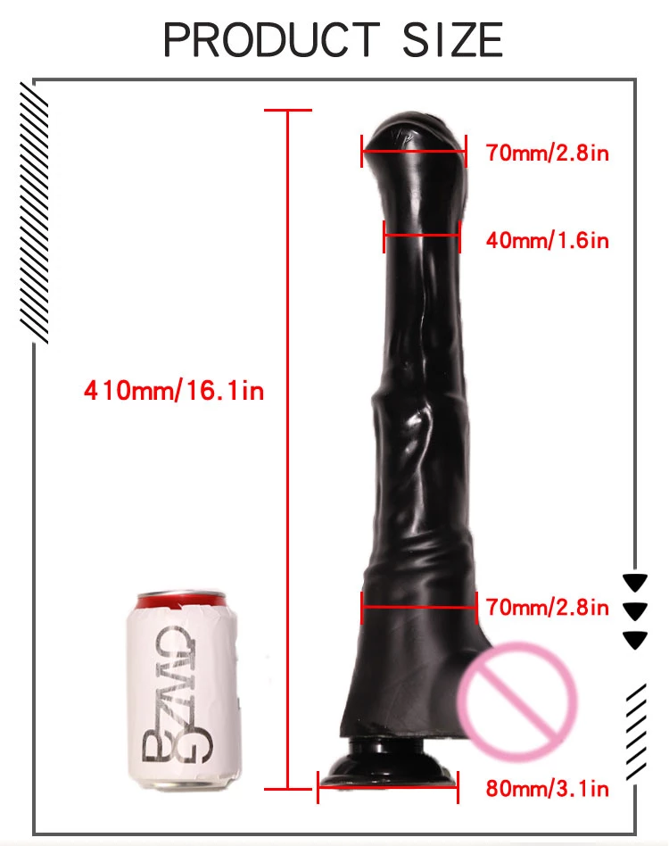Black Horse Dildo Product size 16.1 inch long 3.1 inch width