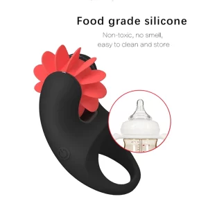 Clit Rose Toy food grade silicone with penis ring