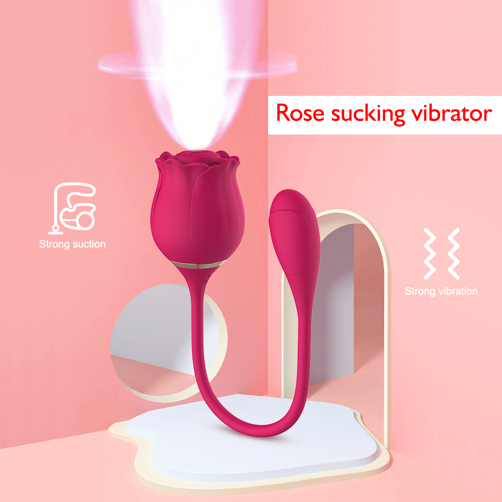 Double Action Rose Toy sucking vibrator strong suction