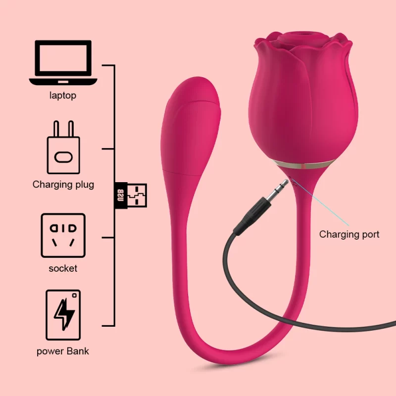 Double Action Rose Toy usb rechargeable