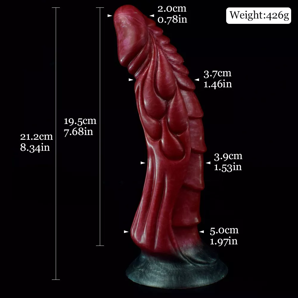 Dragon Dildo With Cum Tube product size