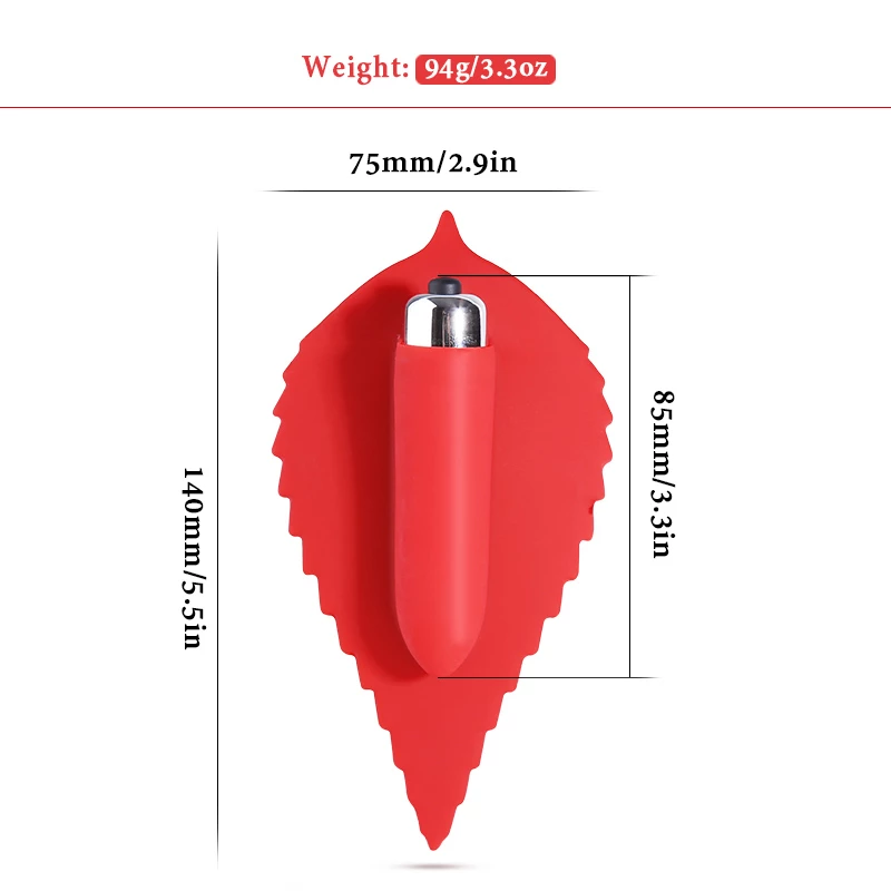 Leaf Type Wearable Vibrator Product size
