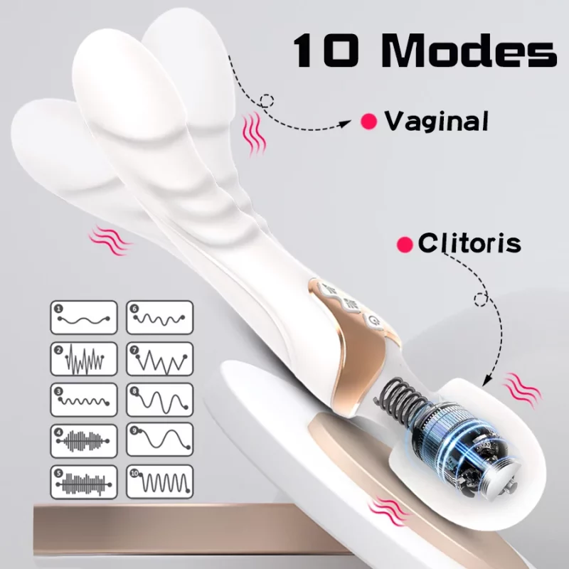 Magic Wand Vibrator With Dildo Attachment 10 modes for vaginal clitoris