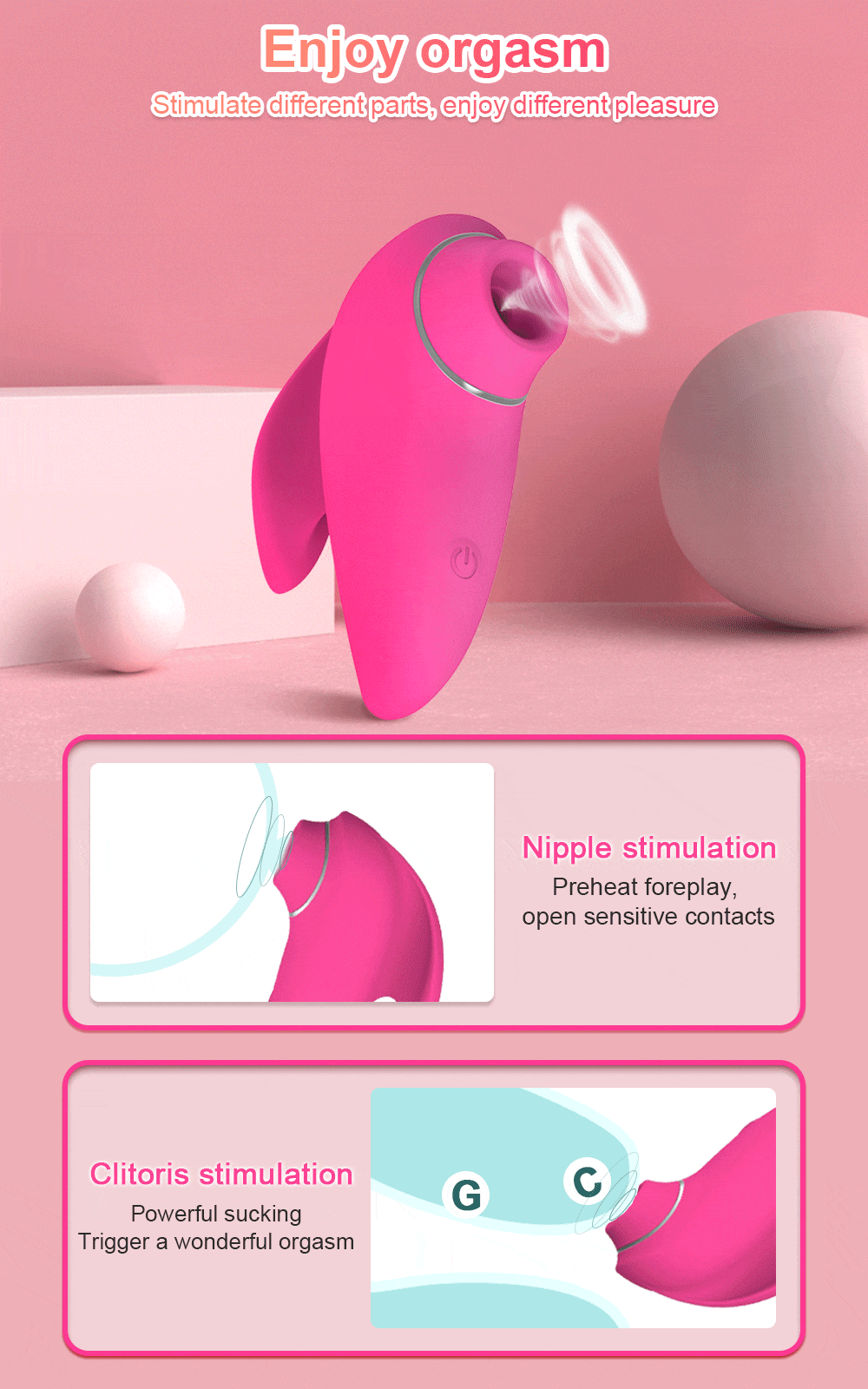 Nipple Sucker Vibrator enjoy orgasm for nipple and clit stimulation