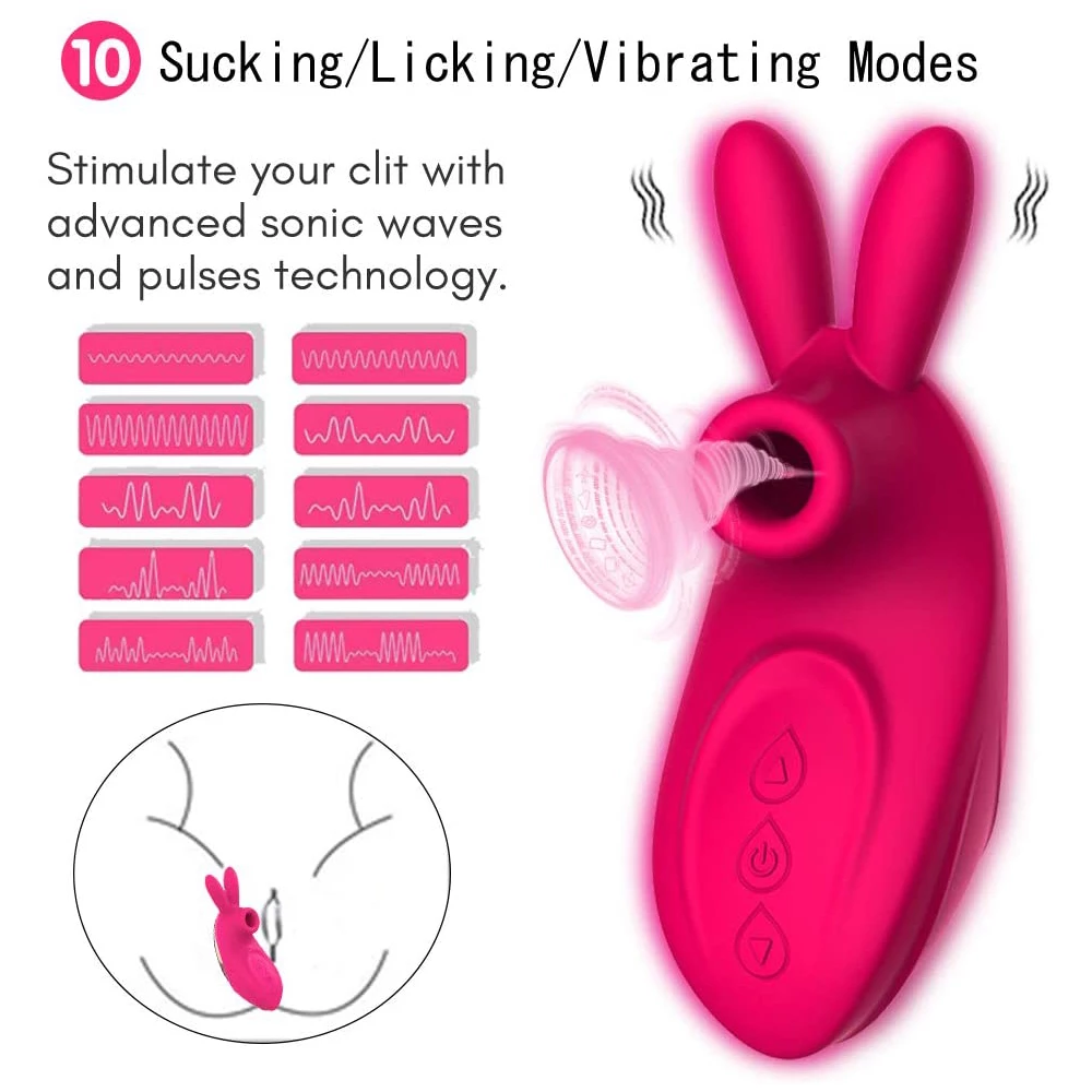 Red Rose Flower Toy 10 licking vibration sucking modes