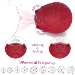 Rose Blossom Sex Toy 9 powerful frequency vibrating and sucking