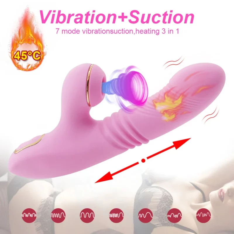 Thrusting Rabbit Dildo vibration and suction