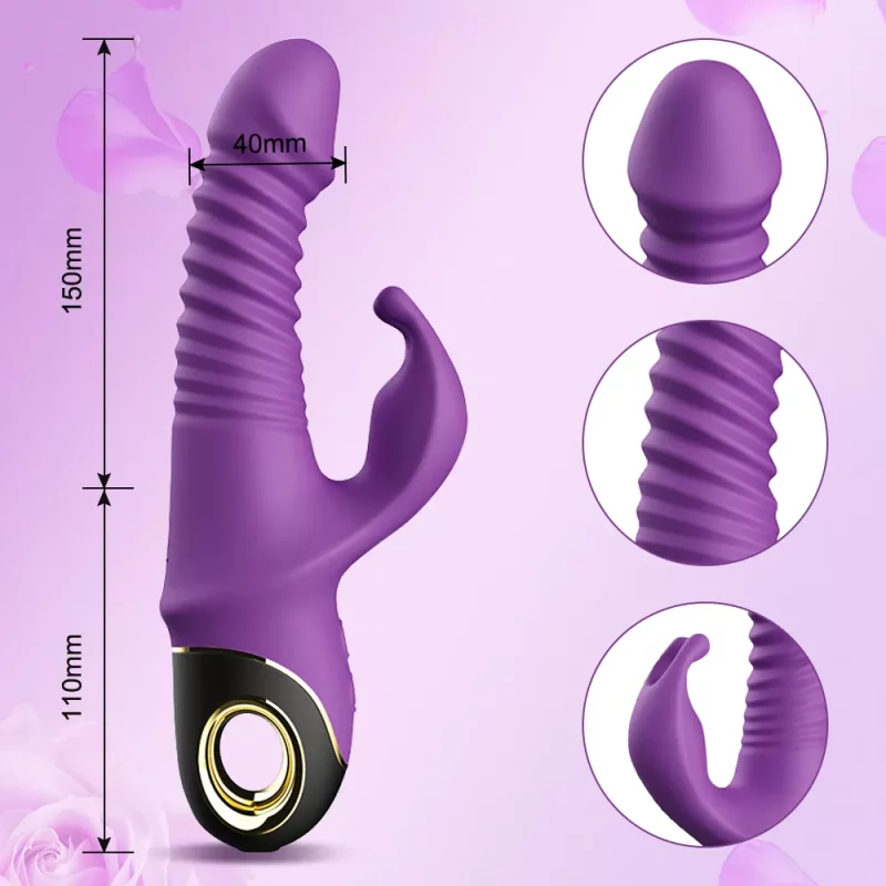 Thrusting Rabbit Vibrator product size