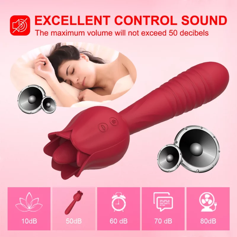 Thrusting Rose Toy With Dildo less than 50db