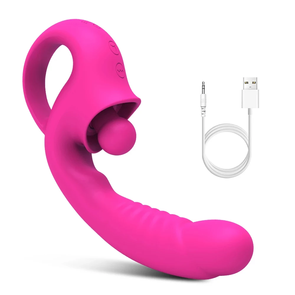 double ended vibrator with clitoral suction