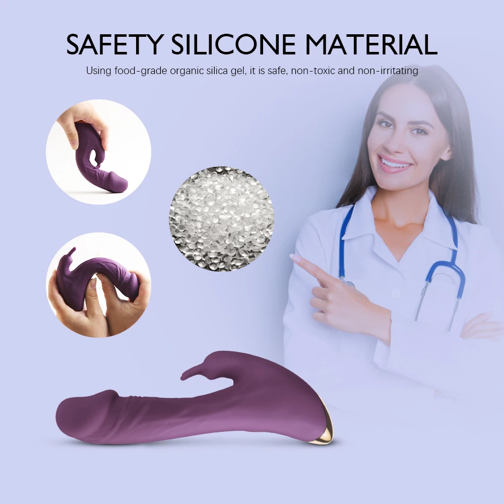 purple rabbit dildo safety silicone materal