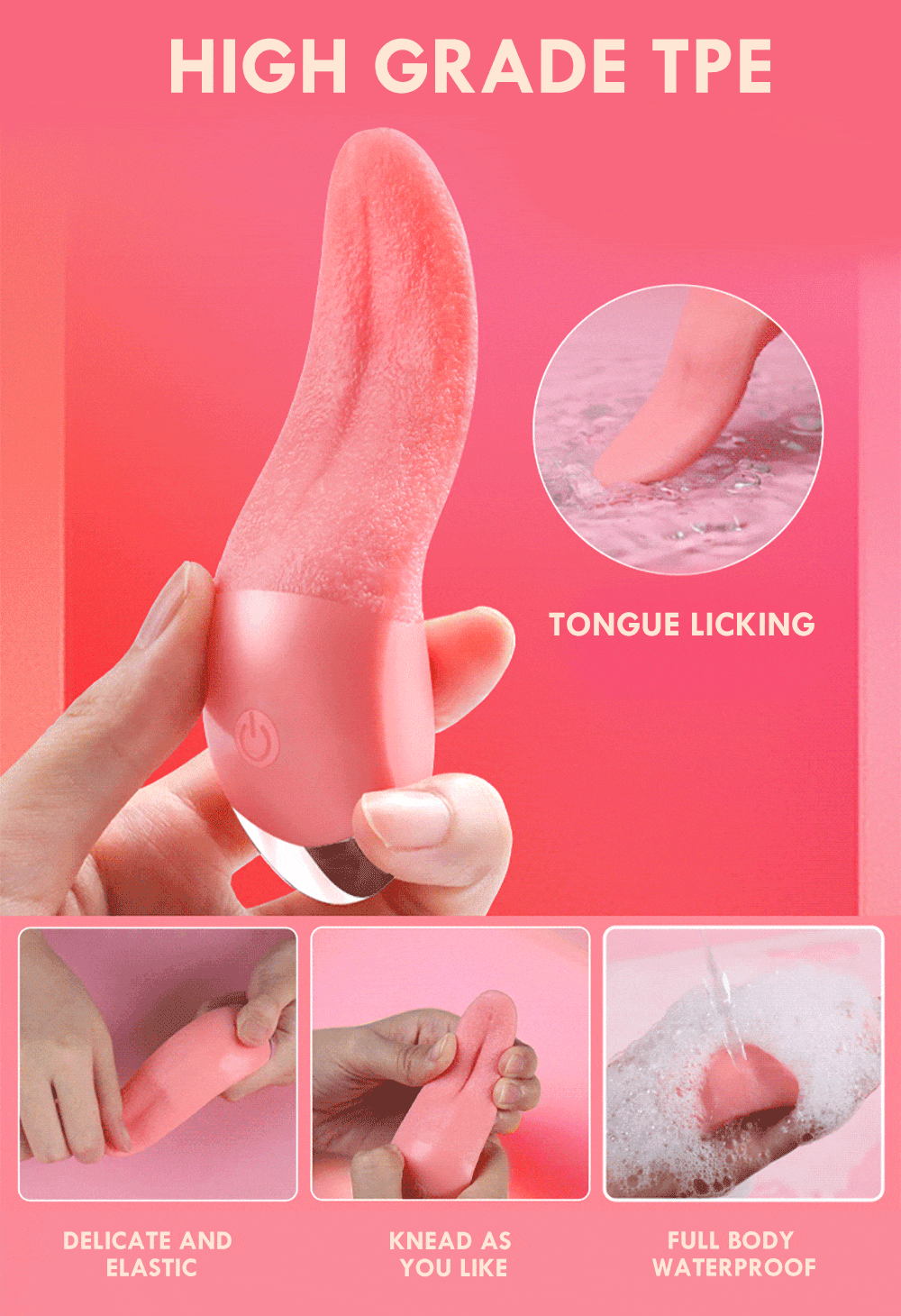 rose bud adult sex toy tongue licking
