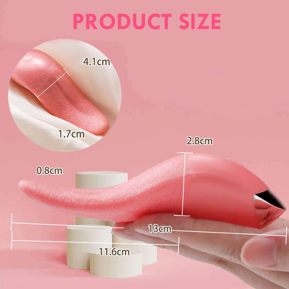 rose bud tongue vibrator product size