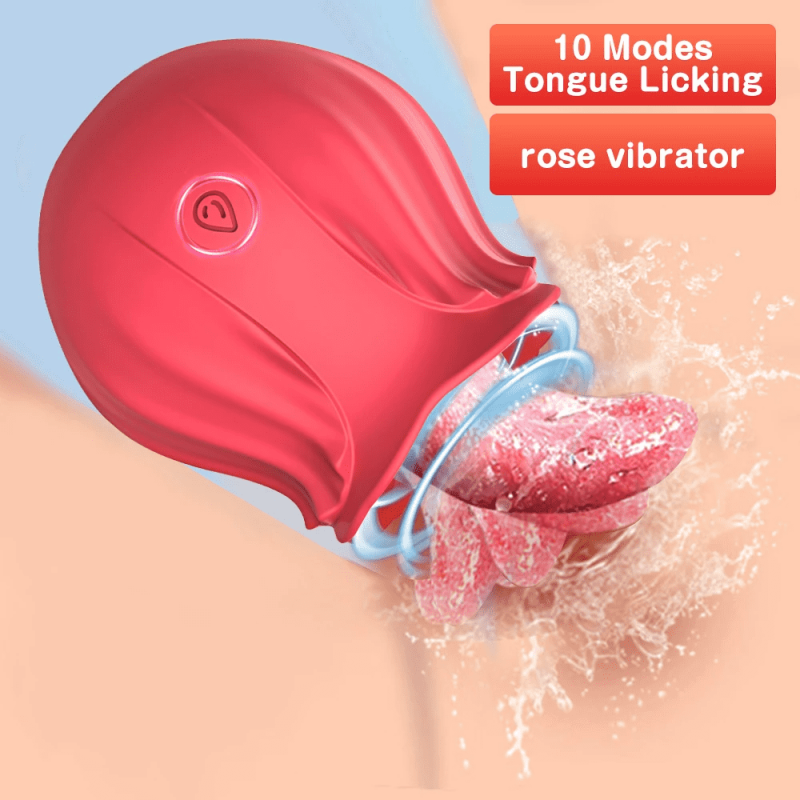 rosebud vibrator 10 modes tongue licking