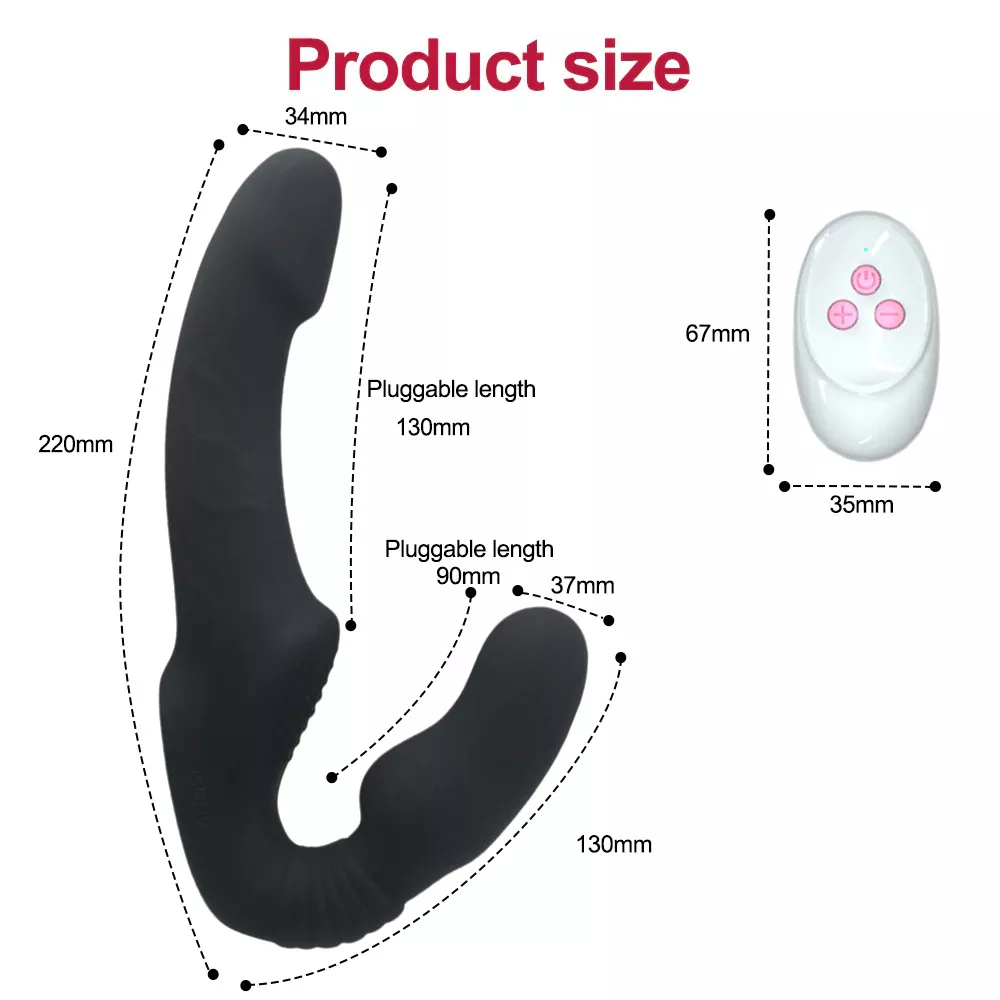 silicone double ended dildo product size