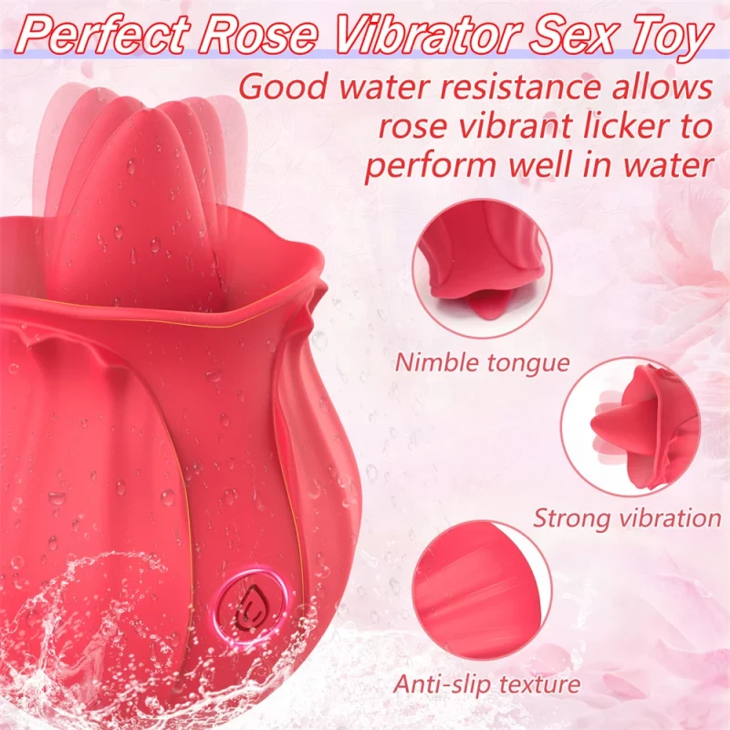 vibrating rosebud clitoral stimulator for nimble anti slip texture